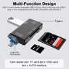 6-in-1 Type-C USB Card Reader for Smartphone and PC, USB20