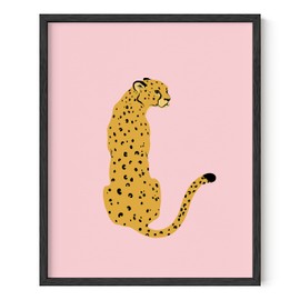 HAUS AND HUES Cheetah Print Wall Decor Pink Poster | Pink Posters for Room Aesthetic Blush Pink Wall Decor Cheetah, Wall Decor Pink Cheetah Print | UNFRAMED 16” x 20”