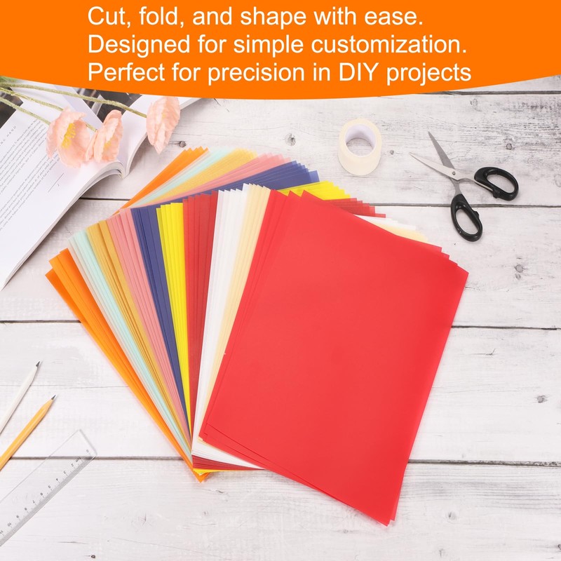 QUARKZMAN Coloured Parchment Paper, 20 Sheets White Transparency 8.5 x
