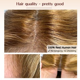 PYY 4/27 Highlight Glueless Deep Wave Wig Human Hair, 5x5 HD Lace Wear and Go Pre Plucked Pre Cut Wig for Women, Beginner Friendly, Natural Hairline, No Glue Needed 22Inch