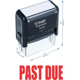 StampExpression - Past Due Office Self Inking Rubber Stamp - Red Ink (A-5115) (4 Pack)