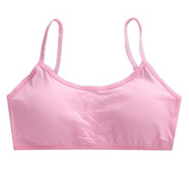 Cczmfeas Girl's Cotton Cami Bra with Removable Padding Teen Small Vest Design 5 Pack (Color Set 1, One Size)