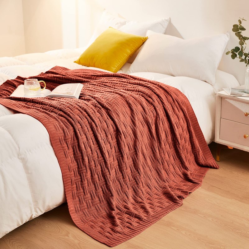 Aormenzy 50x60 Throw Blanket, Soft Cozy Acrylic Throw Blanket, Cable