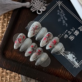 [Goaham] Water, Red, and Red Flowers Ink Painting - Premium Coffin Egg M / [고아함] 水墨赤花 수묵적화 - 프리미엄 코핀에그 M