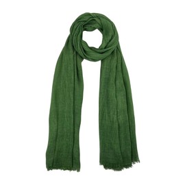 Humble Hilo Cumulus 100% Cotton Scarf, Shawl Wrap for Women - Lightweight Neck Scarf, Travel Coverup, Wedding or Evening Wrap (Solid, Grass)