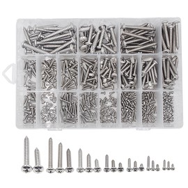 HVAZI 20 Kinds M2.2 M2.6 M2.9 M3.5 M4.2 M4.8 M5.5 304 Stainless Steel Phillips Pan Head pointed Self Tapping Screws Assortment Kit