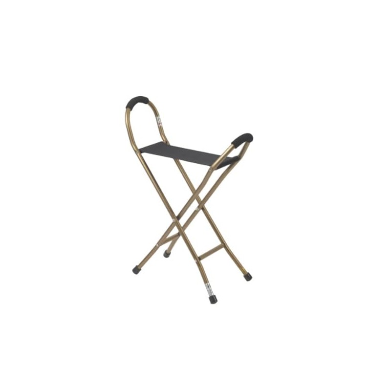 Drive Medical RTL10360 Foldable Walking Cane with Seat, Bronze