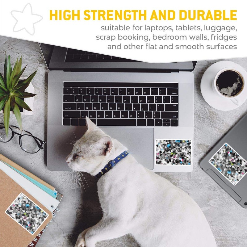 Rectangle Stickers (Set of 2) 10cm - Geometric Triangles Pattern