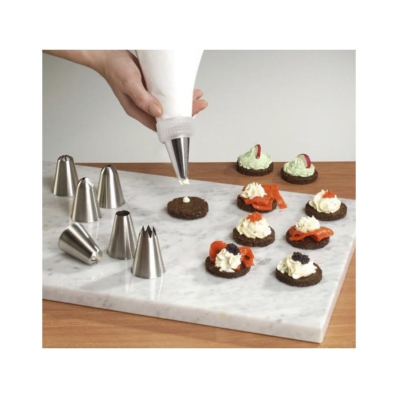 Professional Piping Bag Set 7 Pieces with 6 Piping Nozzles