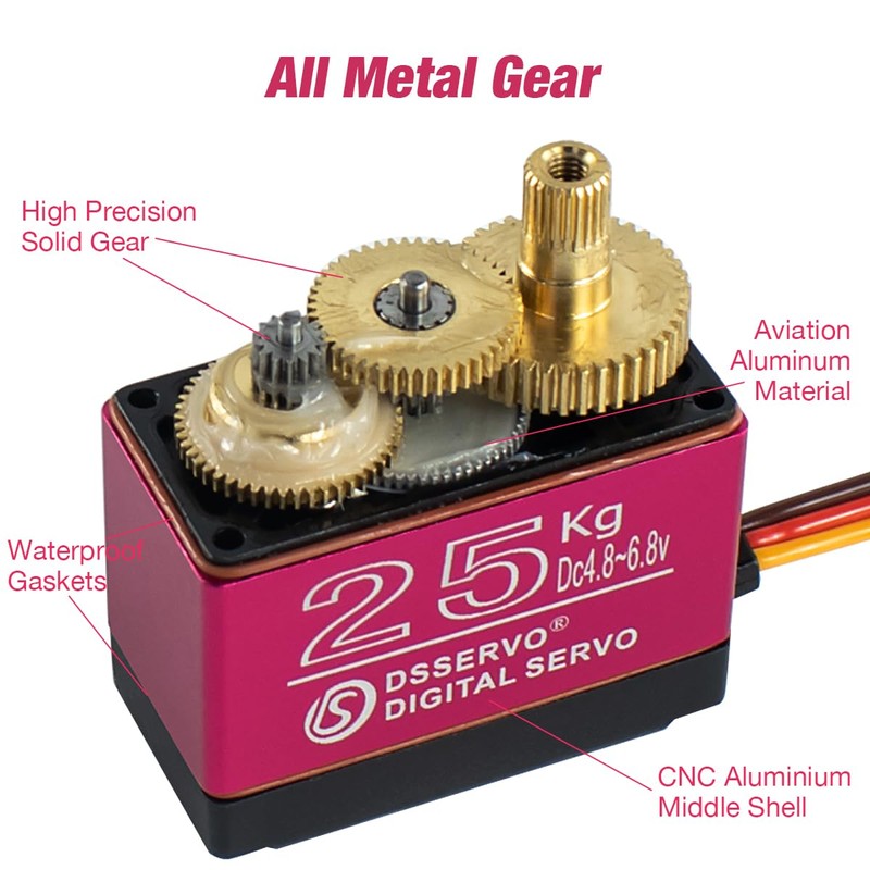 Hosyond DS3225 25kg RC Servo Motor High Torque Full Metal
