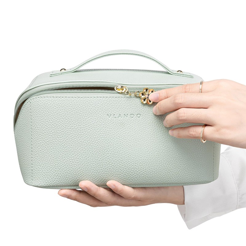 Vlando Large Capacity Travel Cosmetic Bag - Makeup Bag, PU