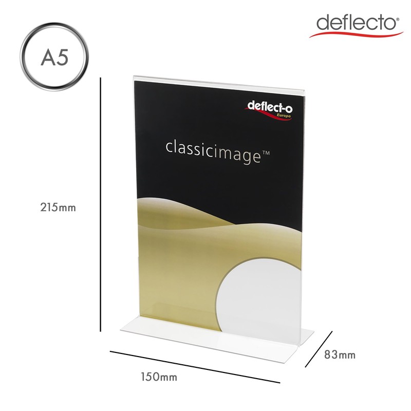 Deflecto Tischaufsteller Classic Image, gerade, A5, Hochformat, 150 x 215