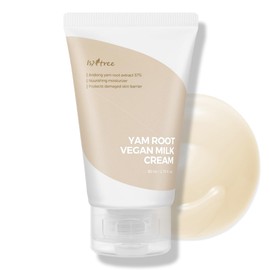 ISNTREE Crema Facial Vegana Yam Root Vegan Milk Cream - Coreana con Extracto de Ñame, 5 Ceramidas y Aceites Vegetales, Piel Seca, 80 ml