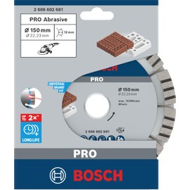 Bosch Professional Diamond Cutting Disc Best for Abrasive, 150 x 22.23 x 2.4 x 12 mm