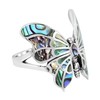 Exotic Graceful Butterfly Abalone Shell Inlay .925 Sterling Silver Ring