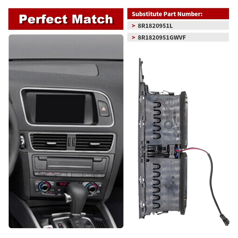 Nakkaa Car Center Console Dashboard Louver Conditioning Vent Assembly Compatible