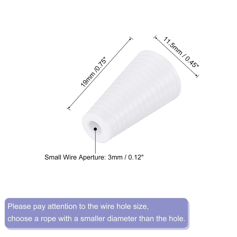 sourcing map 20Pcs Cord Knobs, 19mm Window Blind Tassels Plastic