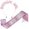 Birthday Sash and Tiara, Glitter Birthday Headband for Girls, Birthday