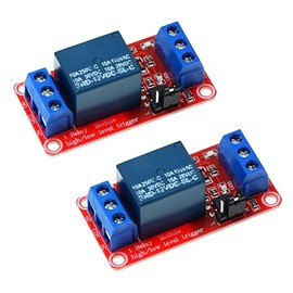 2PCS 1-Channel 12V Relay Module with Optocoupler Isolation – High/Low Level Trigger Control for Arduino, Raspberry Pi, PLC – Industrial Automation, Smart Home DIY (Supports AC/DC Loads)