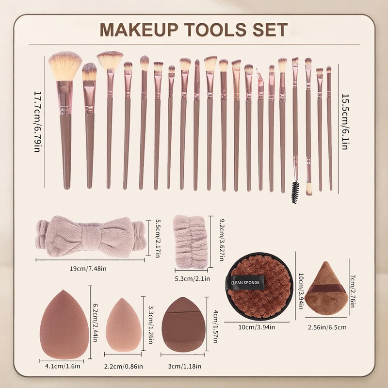 OneNyx 42 Piece All‑In‑One Makeup Brush Set for Women with