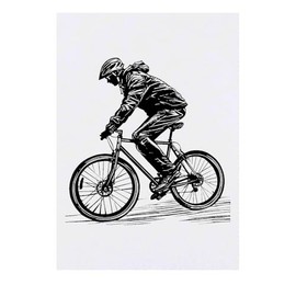'Cyclist Side View' Temporary Tattoo - Water Resistant, Skin-Safe, Non-Toxic Transfer (TO00078769)