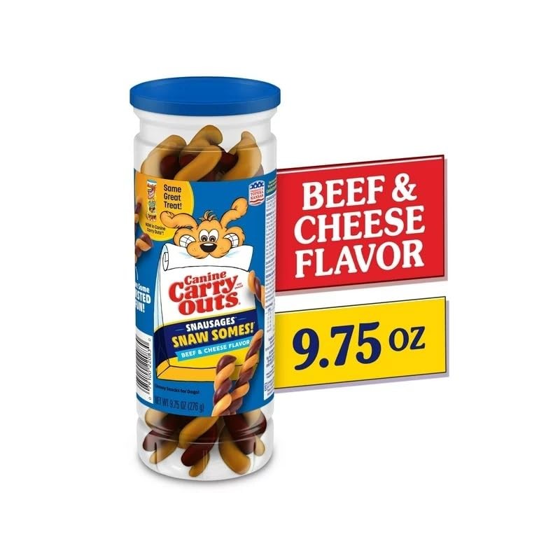 Canine Carry Outs Sausages Beef & Cheese Flavored, 9.75 oz