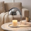 LUDENGJI Modern Candle Warmer Lamp Silver，Wide-Base Scented Candle Warmer with