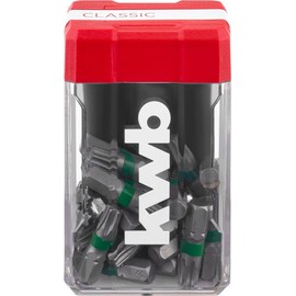 kwb Mini-Case Bit Set T30 25-Piece (Storage Box, Dispenser Lid, 25x Bits, S2 Steel, C 6.3 Shaft, Colour Ring)