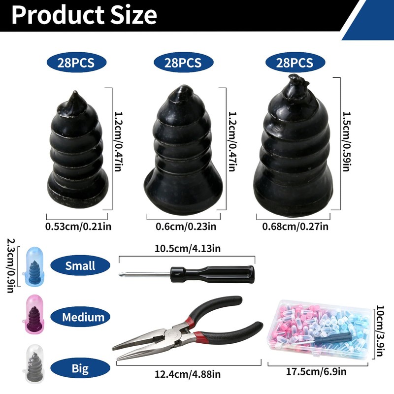 ZestEcho 86Pcs Tyre Repair Kit Rubber Nails Screws Puncture Tool