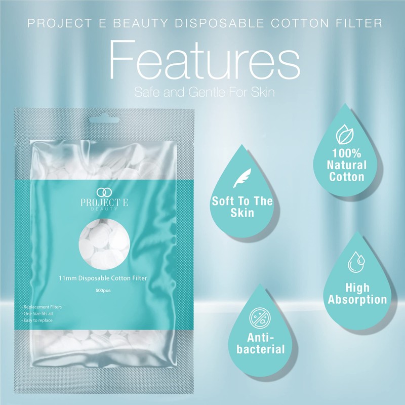 500pcs Cotton Filter (11mm) by Project E Beauty | Microdermabrasion