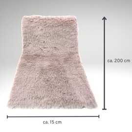 Fur Ribbon 15 x 200 cm, Slim Fur Look Table Runner, Decorative Ribbon Made of Fluffy Faux Fur, Available (Beige)
