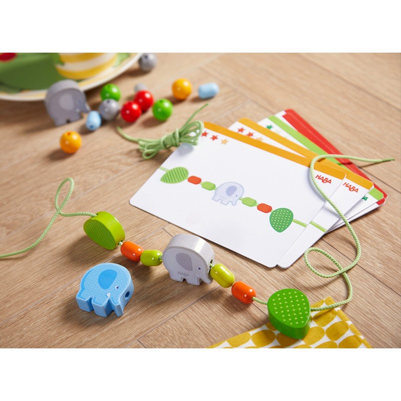 HABA 305779 Threading Game Elephants, Threading Game from 3 Years,