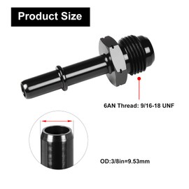 VehiMata 6AN Male to 5/16" SAE Quick Disconnect Male Push On EFI Fitting Adapter Aluminum