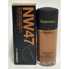 MAC Studio Fix Fluid Foundation SPF15 Shade NW47 Full Size 1oz / 30ml New In Box