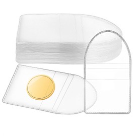 Single Pocket Coin Sleeves, 50 Pcs 2" Coin Holders for Collectors Individual Clear Coins Bag Coins Protector Collection Supplies for Jewelry Storage Earring Ring Gemstone Pendant