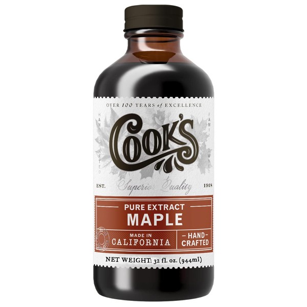 Cook's, Pure Maple Extract, All Natural Premium Maple Sap from Vermont's Finest Maple Trees, 32 oz