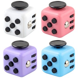Yeefunjoy 4 Pcs Fidget Toy Cube Toy Sensory Toy Stress Anxiety Relief Toy Killing Time Finger Toy Office Classroom Toy Gift for Adults And Children