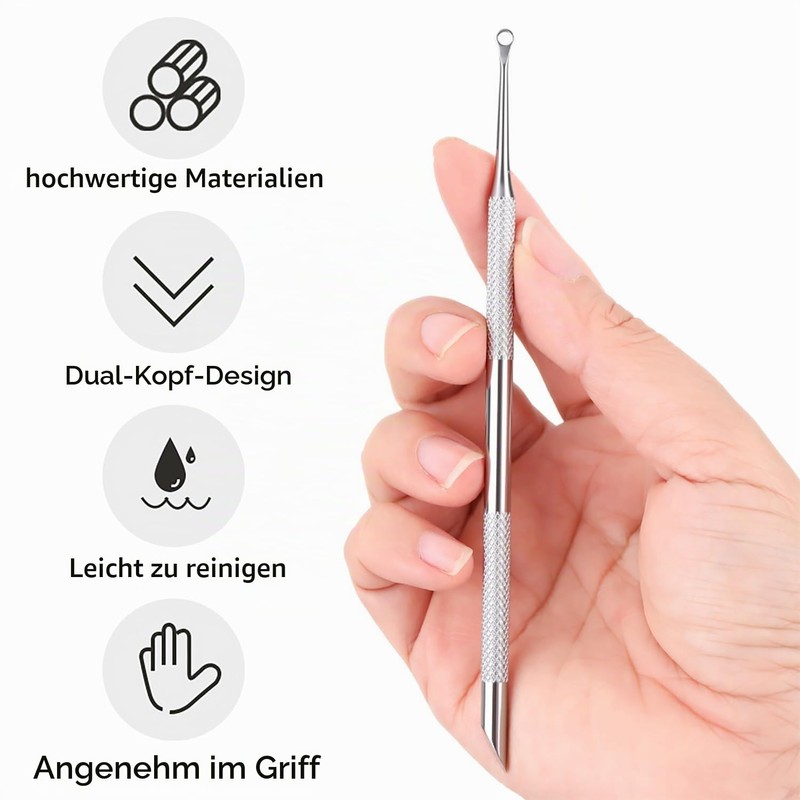 Yoezuo Double Head Cuticle Pusher Stainless Steel