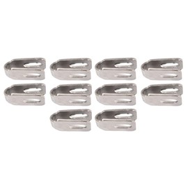 Set of 10 Grid Mat Clamps Made of Stainless Steel | Hole Size Approx. 9 x 15 mm | for Attaching Double Rod Mats to Wall, Wooden or T-Posts | Double Rod Mat Holder or Clamp | Grid Mat Holder