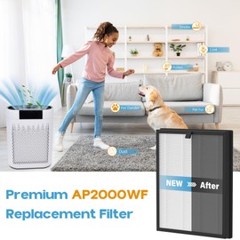 XBWW 2 Packs AP2000WF Replacement Filter Compatible with KNKA AP2000WF Purifier Filter Replacement with 10pcs Aroma Pads, Multi-Stages System