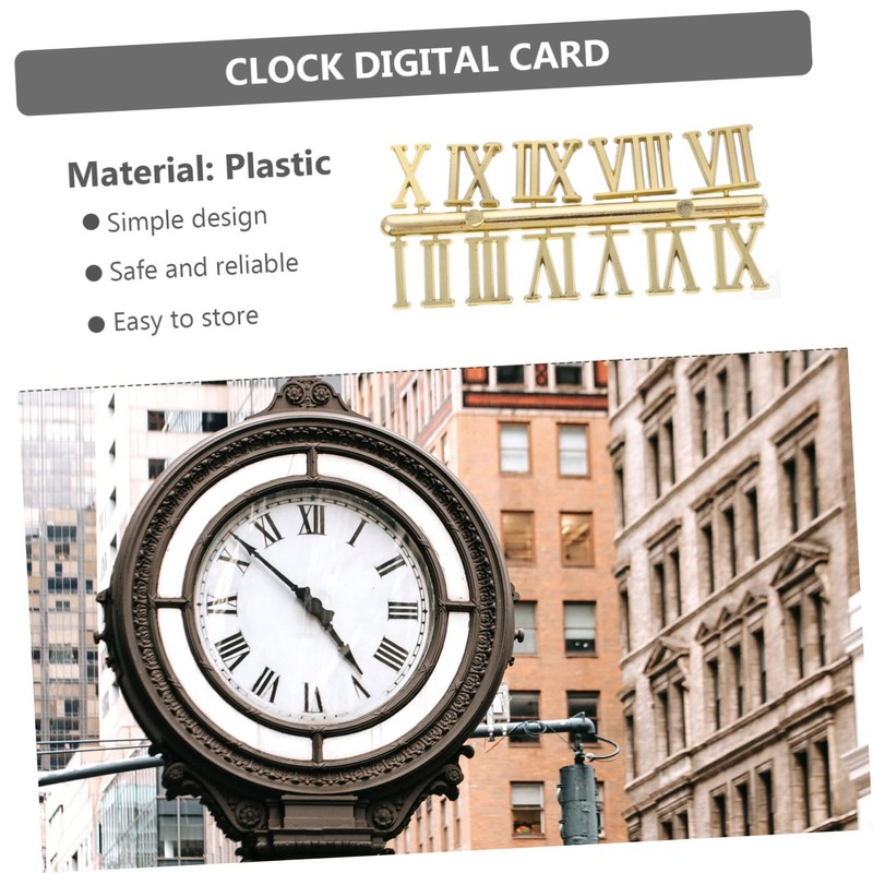 Operitacx 6pcs Clock Numerals Replacement DIY Wall Clock Parts for