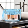 Sazuwu Daily Inspirational Quotes for Women Blue Makeup Bag with