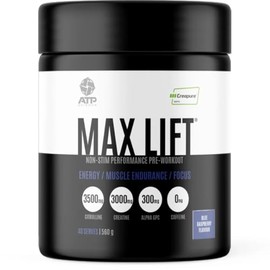 ATP Science Max Lift Non-Stim Performance Pre-Workout 40 Serves Blue Raspberry