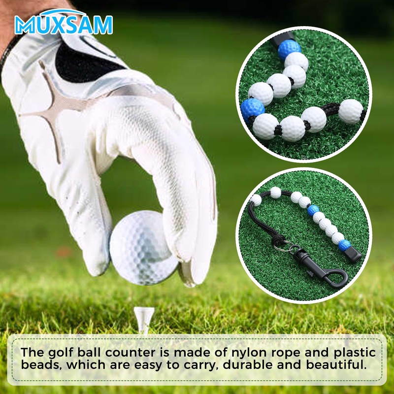 MUXSAM 1 Piece Golf Beads Score Counter with Clip (Blue),