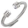 COOLSTEELANDBEYOND Men's Women's Stainless Steel Gold-Coloured Twisted Steel Cable Bangle
