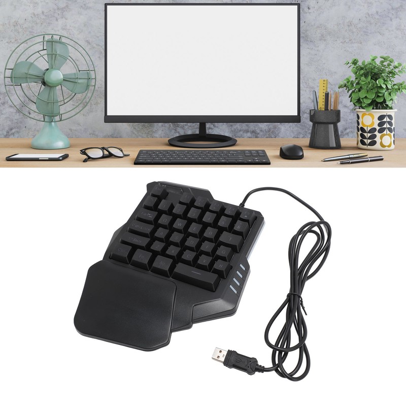 One Handed Gaming Keyboard 35 Keys Portable Gaming Keypad Backlight