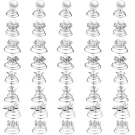 40 Piezas Set de Pasadores de Pelo en Espiral con Diamantes de Imitación Bobinas de Plata con Diamantes de Imitación Joyería para el Pelo en Espiral de Cristal, 8 Estilos