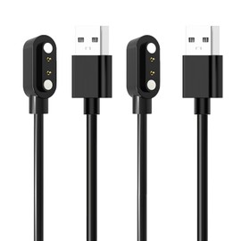Universal Smartwatch Ladekabel Magnetisch, 4 mm Universeller Smartwatch Zubehör USB 2 polig Magnetisch Ladegerät für Verschiedenen Smartwatches Fitness Trackern, 4mm Polig Pitch, 60cm, 2 Stück