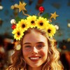 DRESBE Sunflower Light Up Headband Boho Floral LED Headbands Glow