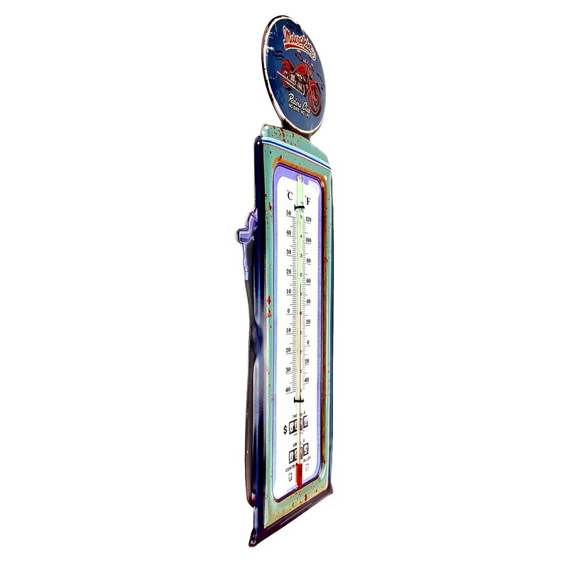 Crispe Analogue Indoor Outdoor Thermometer 'Motorcycles' Metal 48 x 15